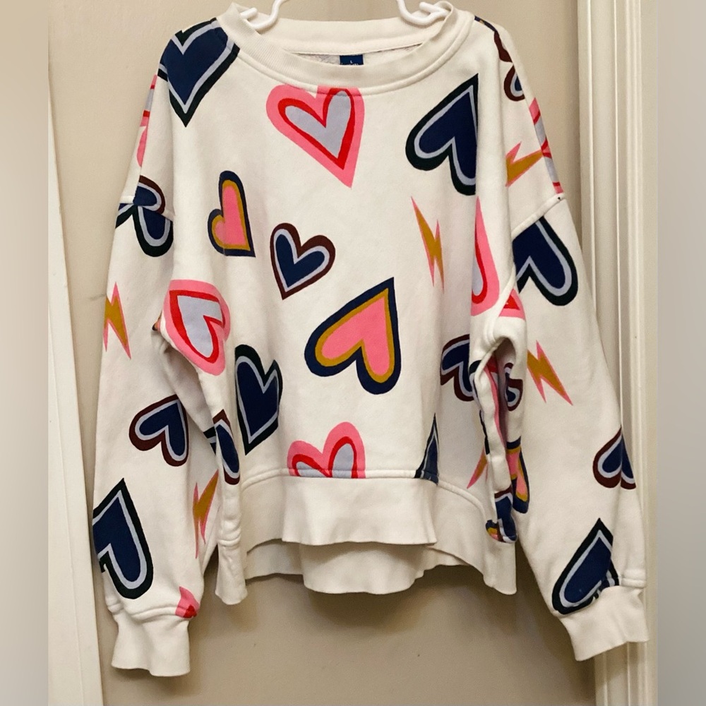 Girls Old Navy Drop Sleeve Colorful Baggy Sweatshirt Size LG 10/12, Bundle Deals